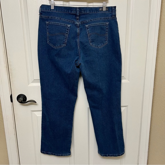 Lee Jeans High-Rise Straight-Leg Women's Size 16 Short Blue